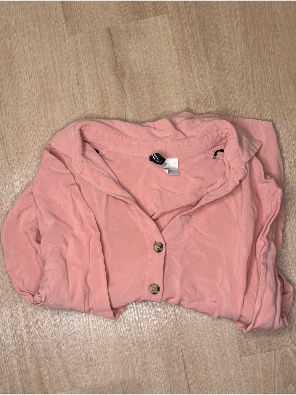 Light Pink Button-Front Blouse